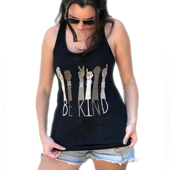 “Be Kind” Racerback Tank Top - Picture 2 of 6
